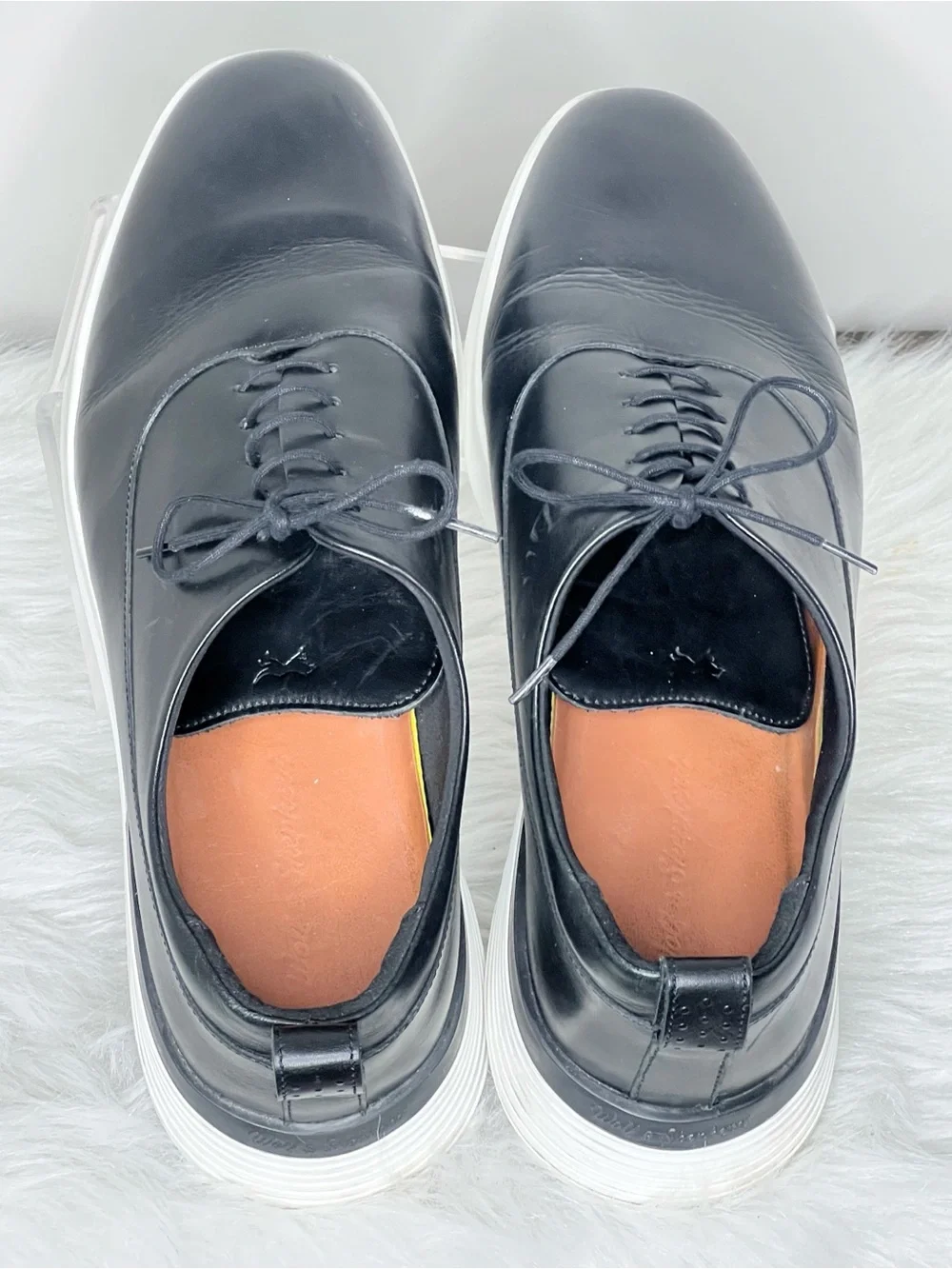Wolf & Sheperd Crossover Black Leather Derby Shoes Size 11.5